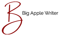 big apple writer logo vector